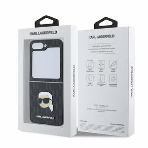 Karl Lagerfeld Saffiano Monogram Ümbris jaoks Samsung Galaxy Z Flip 6 - Must