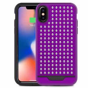Zizo Star Diamond Hybrid ümbris seadmele iPhone X, lilla ja must