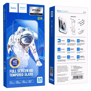 Закалённое стекло для iPhone 15 PLUS / 16 PLUS Hoco HD 5D Guardian shield 10 шт G14 чёрное