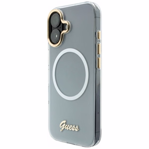Guess IML Gradient Script Metal MagSafe Ümbris for iPhone 17 - valge