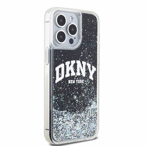 DKNY ümbris jaoks iPhone 15 Pro Max 6,7" DKHCP15XLBNAEK must HC liquid glitters w arch logo