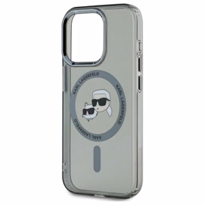Karl Lagerfeld KLHMP15XHLSKCK Чехол iPhone 15 Pro Max 6.7" чёрный/чёрный IML металлические головы Karl&Choupette MagSafe