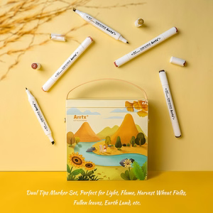 Double-sided Marker Pens ARRTX Alp, 40 Colours, kollane shade