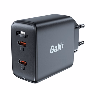 Fast Laadija GaN 35W PD 2x USB C Acefast A49 - must