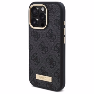 GUESS ümbris jaoks IPHONE 16 Pro Max compatible with MagSafe GUHMP16XU4GPRK (PU 4G Logo Plate) must