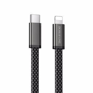 Borofone Cable BX124 Peace - Typ C na Lighting - PD 30W 1 metre black
