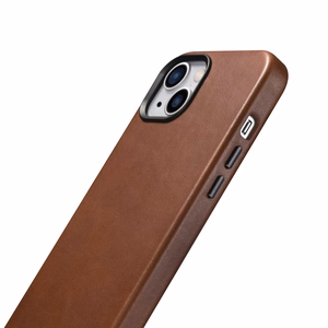 iCarer Oil Wax Premium Leather Case iPhone 14 Plus Magnetic Leather Case with MagSafe Brown (WMI14220703-RB)