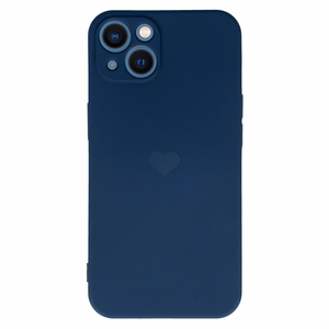 Vennus Silicone Heart Ümbris jaoks Iphone 14 Plus design 1 tumesinine