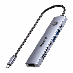 UNITEK USB-C 7-in-1 jaotur PD 100W HDMI 2.0 sisse/välja lülitiga