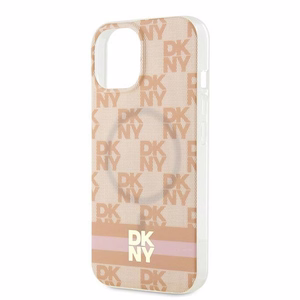 DKNY IML Checkered Mono Pattern & Printed Stripes MagSafe ümbris jaoks iPhone 15 / 14 / 13 - roosa