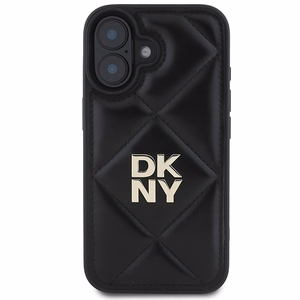 DKNY Quilted Stack Logo iPhone 16 Ümbris - Must