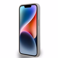 DKNY Leather Mono Stripe & Metal Logo ümbris jaoks iPhone 15 / 14 / 13 - beige