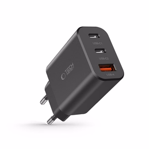 Tech-Protect NC30W laadija 2x USB-C PD 30W / USB-A QC 3.0 - must