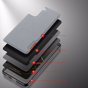 Dux Ducis Fino ümbris on valmistatud nailonist Samsung Galaxy S22 + (S22 Plus) sinisele mudelile.