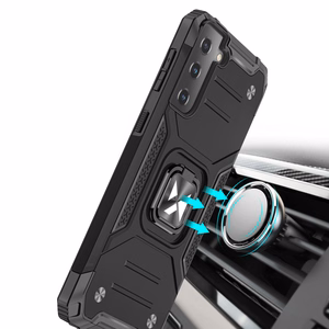Wozinsky Ring Armor Tough Hybrid Case Cover + Magnetic Mount Samsung Galaxy S22 + (S22 Plus) Silver