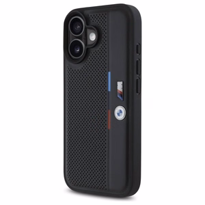 BMW M Perforated Tricolor Detail Line iPhone 16 Ümbris - must