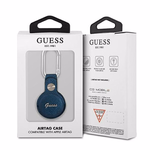Guess Saffiano Vintage Script AirTag ümbris – sinine
