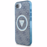 Guess IML Metal Glitter 4G Circle Triangle MagSafe Ümbris jaoks iPhone 16e - Sinine