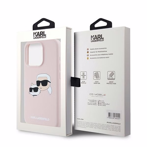 Силиконовый чехол Karl Lagerfeld Karl&Choupette MagSafe для iPhone 15 Pro Max - розовый