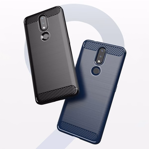 Carbon Case Paindlik kate TPU ümbris Nokia 2.4 musta värvi
