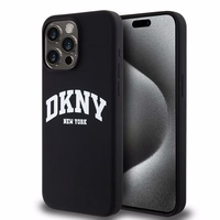 DKNY Liquid Silicone Valge Printed Logo MagSafe iPhone 14 Pro Max Ümbris - Must