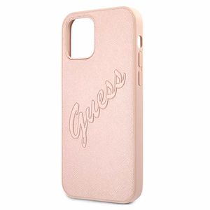 Guess GUHCP12LRSAVSRG iPhone 12 Pro Max 6.7" roosa/roosa kõvakott Saffiano Vintage Script