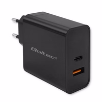 Qoltec 52381 Super Quick PD charger | 1xUSB-C | 1xUSB| 90W | 5-20V | 2.4-4.35A | must