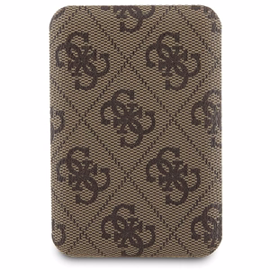Guess 4G Metal Logo ümbris set jaoks iPhone 15 + 5000mAh MagSafe power bank - brown