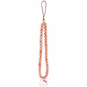 Hello Kitty Pearls Kitty Head Phone Charm - Red