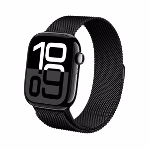 Crong Milano Steel roostevabast terasest rihm Apple Watch 38 / 40 / 41 / 42 mm kellale, must