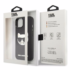 Karl Lagerfeld 3D kummist Choupette ümbris iPhone 13 mini jaoks - must