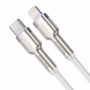 USB-C kaabel jaoks Lightning Baseus Cafule, PD, 20W, 2m (valge)
