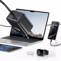 USAMS Võrgulaadija 1xUSB-C keritava kaabliga USB-C Retractable PD+QC 20W Gan Fast Charging valge YC Series CC233TC02 (US-CC233)