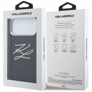 Karl Lagerfeld IML Glitter KL Diamond Logo Ümbris for iPhone 17 Pro Max - must