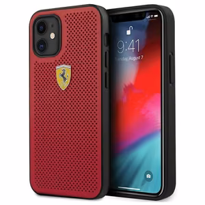 Ferrari FESPEHCP12SRE iPhone 12 mini 5.4" punane/punane kõvakaaneline korpus On Track Perforeeritud