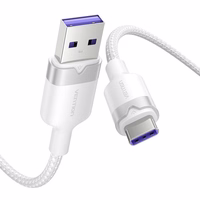 USB 2.0 A to USB-C 6A Vention CTOWF 1M kaabel (valge)