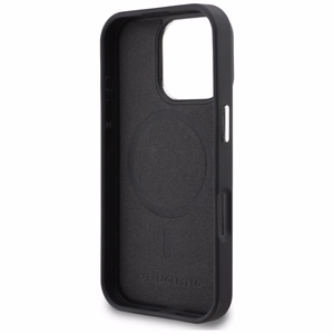 Karl Lagerfeld инициалы и металлический логотип MagSafe чехол iPhone 16 Pro - черный