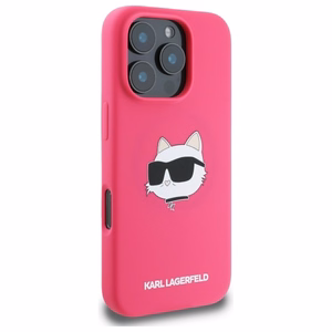 Karl Lagerfeld Silicone Choupette Head MagSafe iPhone 16 Pro Ümbris - Roosa