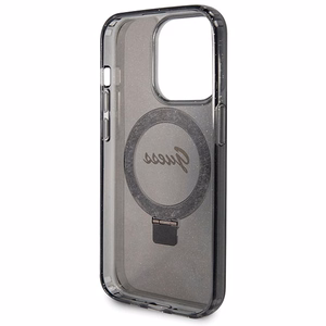 Guess Ring Stand Script Glitter MagSafe ümbris jaoks iPhone 13 Pro / 13 - must