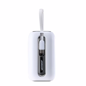 Joyroom mini powerbank 10000mAh värviline seeria 22.5W koos 2 sisseehitatud USB C ja Lightning kaabliga valge (JR-L012)
