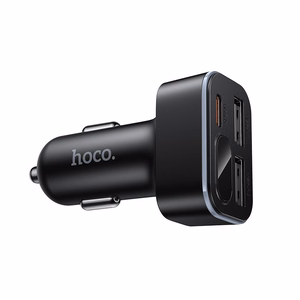 Автомобильное зарядное устройство Hoco с LCD 2xUSB A + 1xUSB C PD QC3.0 42W Z63A чёрный