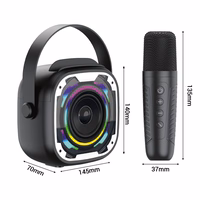 Blavec kantav Bluetooth kõlar WS-08 Karaoke Idol 8W 2 mikrofoniga must