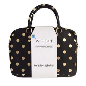 Wonder Сумка-портфель для ноутбука 13-14 дюймов золотая в горошек