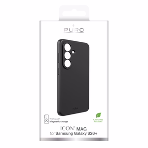 Puro ICON MAG силиконовый защитный чехол для Samsung Galaxy S26 Plus совместимый с MagSafe чёрный