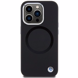 BMW Signature Liquid Silicone MagSafe чехол для iPhone 15 Pro Max - чёрный