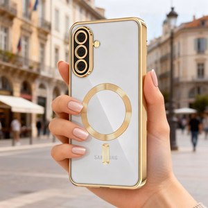 Tech-Protect MagFlex MagSafe ümbris Samsung Galaxy A27 5G jaoks, läbipaistev kuldne