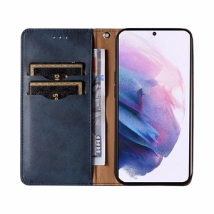 Magnet rihmaga ümbris Samsung Galaxy S22 + (S22 Plus) ümbris rahakott + Mini Lanyard ripats sinine
