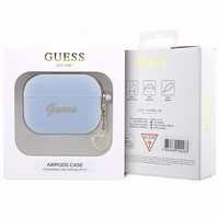 Guess GUAP2LSCHSB AirPods Pro 2 cover sinine/sinine Silicone Charm Heart Collection