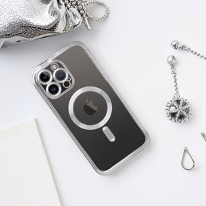 ELECTRO MAG COVER case compatible with MagSafe jaoks IPHONE 17 hõbedane