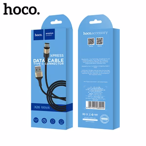 USB kaabel Hoco X26 Type-C 1.0m must-kuldne